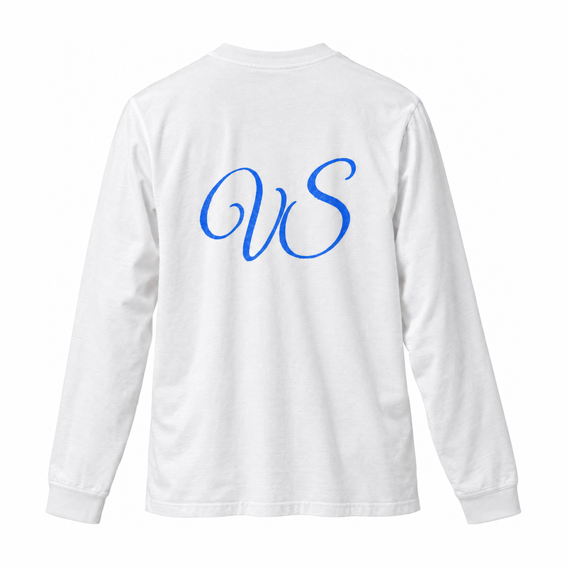 VERINOSTUDIOS LONGSLEEVE 002 Wit / Blauw achterkant