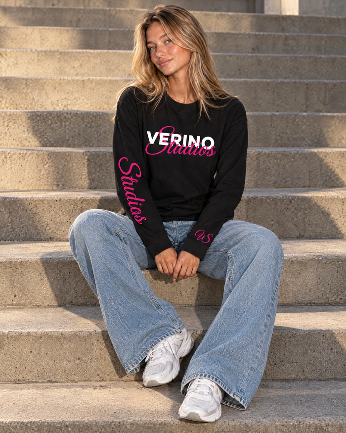 VERINOSTUDIOS longsleeve zwart/roze