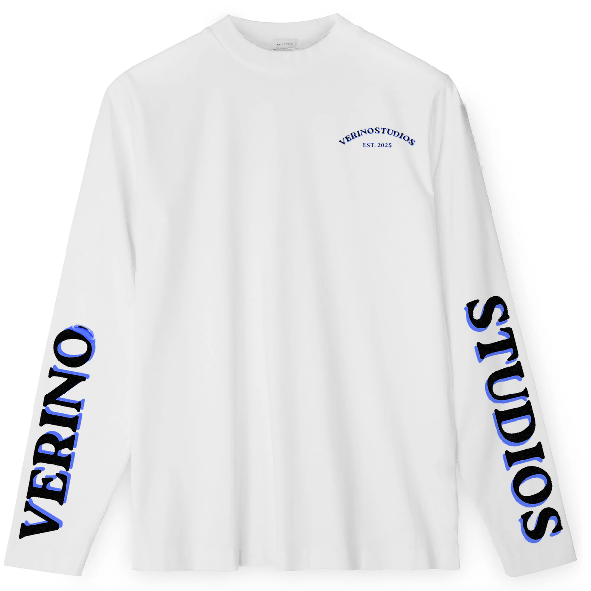VERINOSTUDIOS LONGSLEEVE 005 Wit / Blauw voorkant