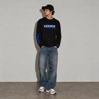 VERINOSTUDIOS LONGSLEEVE 002 Zwart / Blauw voorkant